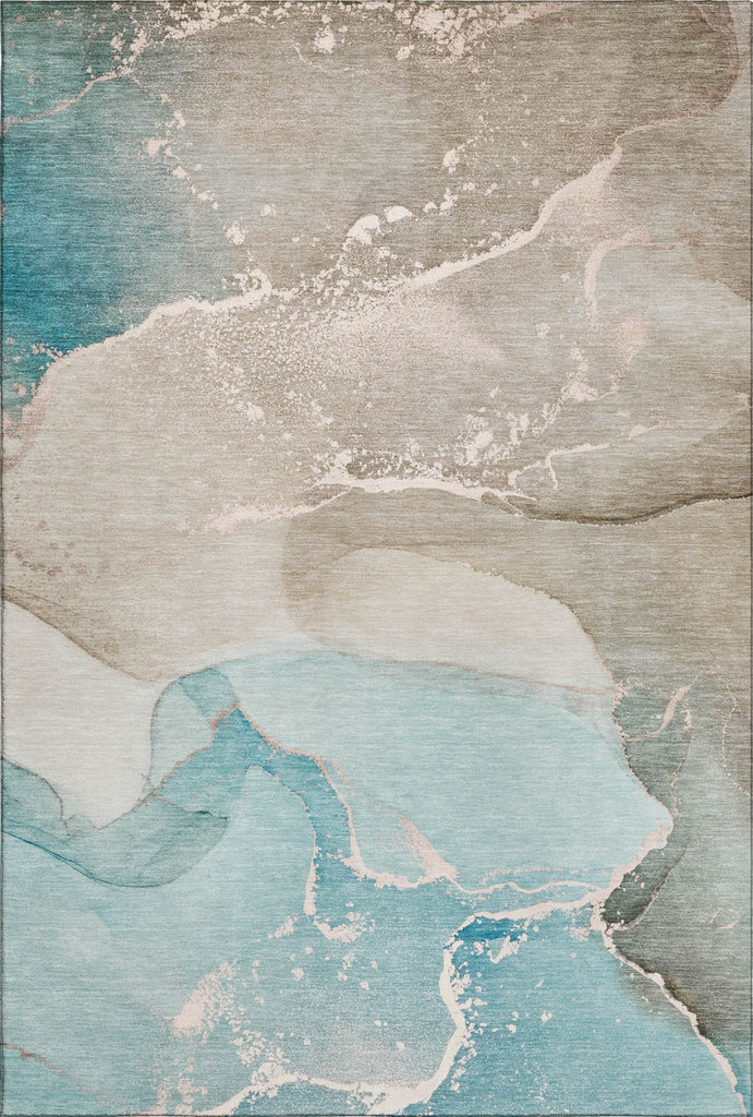 Piper Looms Mayfield Watercolors AMF517 Teal Machine Washable Area Rug main image