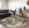 Piper Looms Mayfield Watercolors AMF518 Brown Machine Washable Area Rug Round Lifestyle Image Feature
