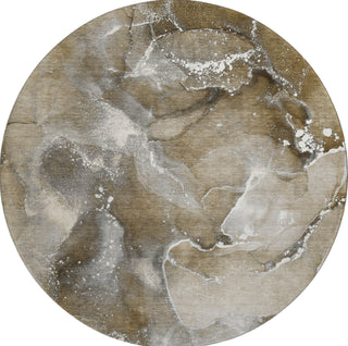 Piper Looms Mayfield Watercolors AMF518 Brown Machine Washable Area Rug Round Main Image