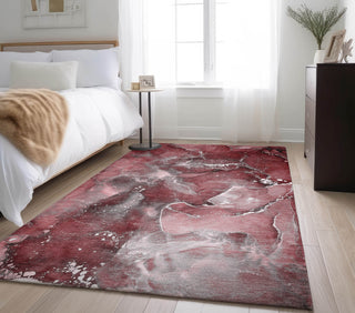 Piper Looms Mayfield Watercolors AMF518 Merlot Machine Washable Area Rug Lifestyle Image Feature