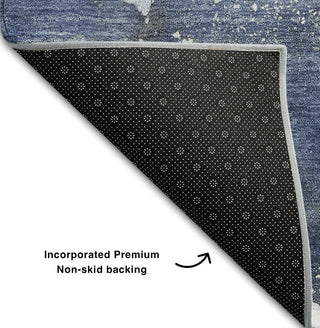 Piper Looms Mayfield Watercolors AMF518 Navy Machine Washable Area Rug Backing Image