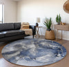 Piper Looms Mayfield Watercolors AMF518 Navy Machine Washable Area Rug Round Lifestyle Image Feature