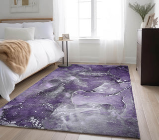 Piper Looms Mayfield Watercolors AMF518 Purple Machine Washable Area Rug Lifestyle Image Feature