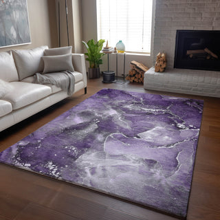 Piper Looms Mayfield Watercolors AMF518 Purple Machine Washable Area Rug Lifestyle Image Feature