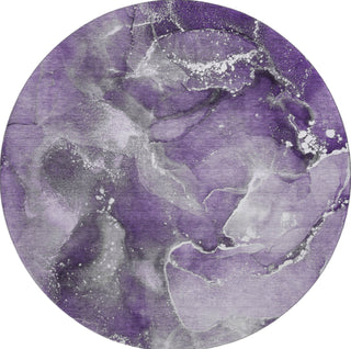 Piper Looms Mayfield Watercolors AMF518 Purple Machine Washable Area Rug Round Main Image