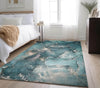 Piper Looms Mayfield Watercolors AMF518 Teal Machine Washable Area Rug Lifestyle Image Feature