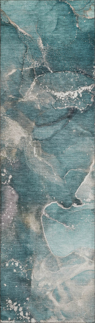 Piper Looms Mayfield Watercolors AMF518 Teal Machine Washable Area Rug Runner Main Image