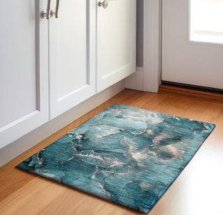 Piper Looms Mayfield Watercolors AMF518 Teal Machine Washable Area Rug Scatter Lifestyle Image Feature