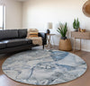 Piper Looms Mayfield Watercolors AMF519 Blue Machine Washable Area Rug Round Lifestyle Image Feature