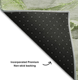 Piper Looms Mayfield Watercolors AMF519 Green Machine Washable Area Rug Backing Image