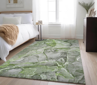 Piper Looms Mayfield Watercolors AMF519 Green Machine Washable Area Rug Lifestyle Image Feature