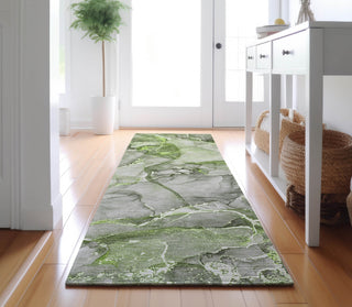 Piper Looms Mayfield Watercolors AMF519 Green Machine Washable Area Rug Runner Lifestyle Image Feature