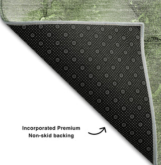 Piper Looms Mayfield Watercolors AMF520 Green Machine Washable Area Rug Backing Image