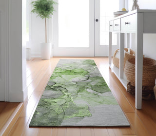 Piper Looms Mayfield Watercolors AMF520 Green Machine Washable Area Rug Runner Lifestyle Image Feature