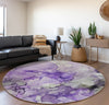 Piper Looms Mayfield Watercolors AMF520 Purple Machine Washable Area Rug Round Lifestyle Image Feature