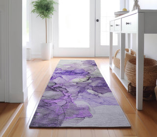 Piper Looms Mayfield Watercolors AMF520 Purple Machine Washable Area Rug Runner Lifestyle Image Feature