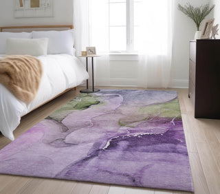 Piper Looms Mayfield Watercolors AMF521 Purple Machine Washable Area Rug Lifestyle Image Feature