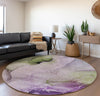 Piper Looms Mayfield Watercolors AMF521 Purple Machine Washable Area Rug Round Lifestyle Image Feature
