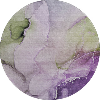 Piper Looms Mayfield Watercolors AMF521 Purple Machine Washable Area Rug Round Main Image