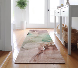 Piper Looms Mayfield Watercolors AMF521 Teal Machine Washable Area Rug Runner Lifestyle Image Feature