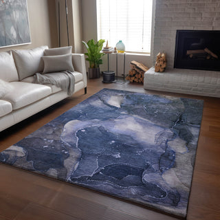 Piper Looms Mayfield Watercolors AMF522 Blue Machine Washable Area Rug Lifestyle Image Feature