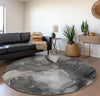 Piper Looms Mayfield Watercolors AMF522 Gray Machine Washable Area Rug Round Lifestyle Image Feature