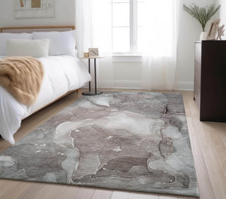 Piper Looms Mayfield Watercolors AMF522 Taupe Machine Washable Area Rug Lifestyle Image Feature