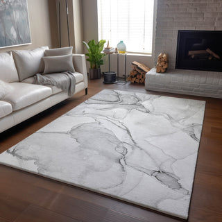 Piper Looms Mayfield Watercolors AMF523 Silver Machine Washable Area Rug Lifestyle Image Feature