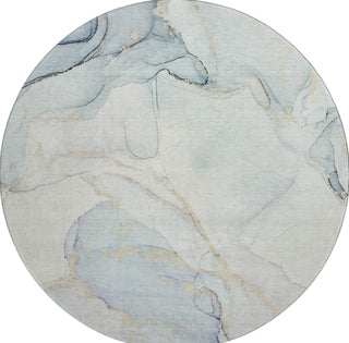 Piper Looms Mayfield Watercolors AMF523 Sky Machine Washable Area Rug Round Main Image