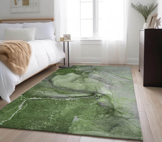 Piper Looms Mayfield Watercolors AMF524 Olive Machine Washable Area Rug Lifestyle Image Feature