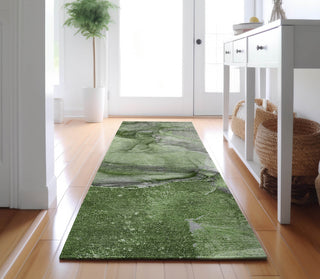 Piper Looms Mayfield Watercolors AMF524 Olive Machine Washable Area Rug Runner Lifestyle Image Feature