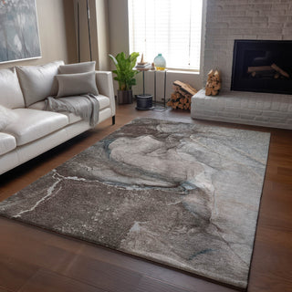 Piper Looms Mayfield Watercolors AMF524 Taupe Machine Washable Area Rug Lifestyle Image Feature
