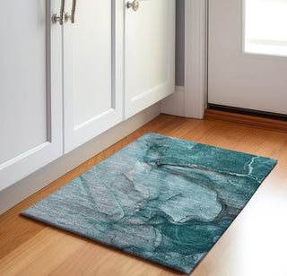 Piper Looms Mayfield Watercolors AMF524 Teal Machine Washable Area Rug Scatter Lifestyle Image Feature