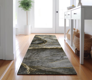 Piper Looms Mayfield Watercolors AMF525 Gold Machine Washable Area Rug Runner Lifestyle Image Feature