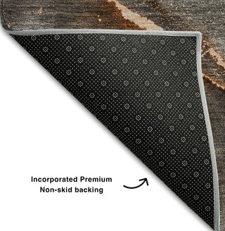 Piper Looms Mayfield Watercolors AMF525 Peach Machine Washable Area Rug Backing Image