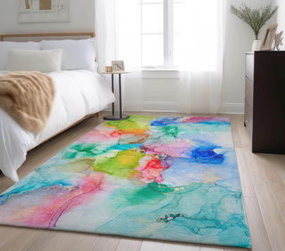 Piper Looms Mayfield Watercolors AMF526 Blue Machine Washable Area Rug Lifestyle Image Feature