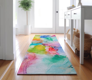 Piper Looms Mayfield Watercolors AMF526 Blue Machine Washable Area Rug Runner Lifestyle Image Feature