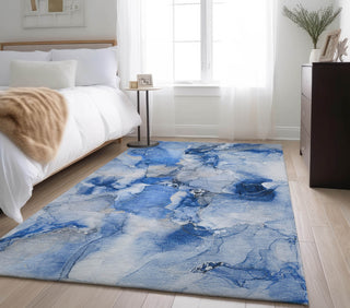 Piper Looms Mayfield Watercolors AMF526 Navy Machine Washable Area Rug Lifestyle Image Feature