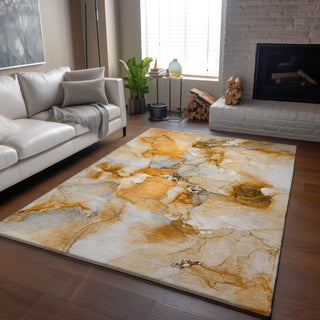Piper Looms Mayfield Watercolors AMF526 Orange Machine Washable Area Rug Lifestyle Image Feature