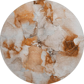 Piper Looms Mayfield Watercolors AMF526 Paprika Machine Washable Area Rug Round Main Image