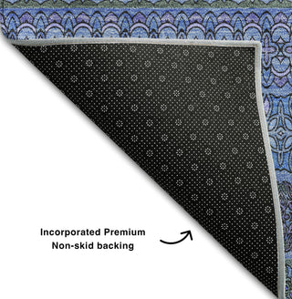 Piper Looms Mayfield Stripes AMF527 Blue Machine Washable Area Rug Backing Image