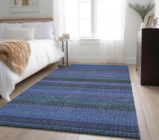Piper Looms Mayfield Stripes AMF527 Blue Machine Washable Area Rug Lifestyle Image Feature