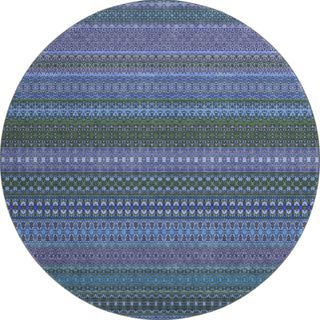 Piper Looms Mayfield Stripes AMF527 Blue Machine Washable Area Rug Round Main Image