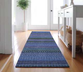 Piper Looms Mayfield Stripes AMF527 Blue Machine Washable Area Rug Runner Lifestyle Image Feature