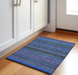 Piper Looms Mayfield Stripes AMF527 Blue Machine Washable Area Rug Scatter Lifestyle Image Feature