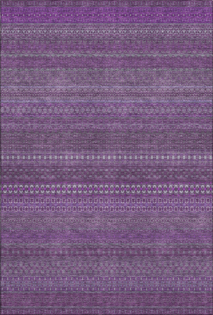 Piper Looms Mayfield Stripes AMF527 Eggplant Machine Washable Area Rug main image