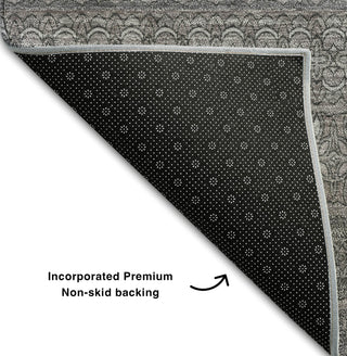 Piper Looms Mayfield Stripes AMF527 Gray Machine Washable Area Rug Backing Image