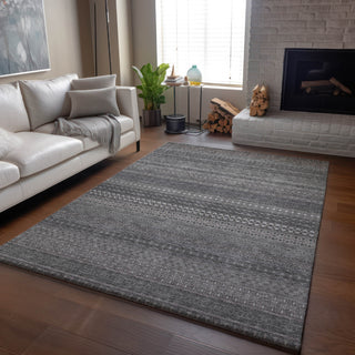 Piper Looms Mayfield Stripes AMF527 Gray Machine Washable Area Rug Lifestyle Image Feature