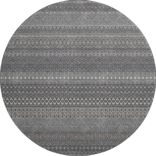 Piper Looms Mayfield Stripes AMF527 Gray Machine Washable Area Rug Round Main Image