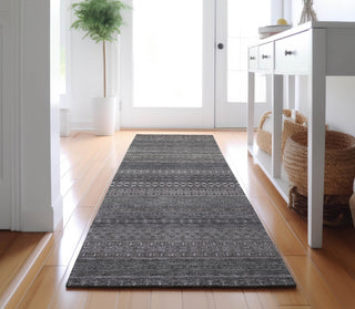 Piper Looms Mayfield Stripes AMF527 Gray Machine Washable Area Rug Runner Lifestyle Image Feature